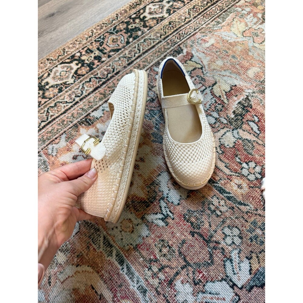 Rothy's Women's Mary Jane Flats 7 Cream Espadrille - Picture 5 of 7